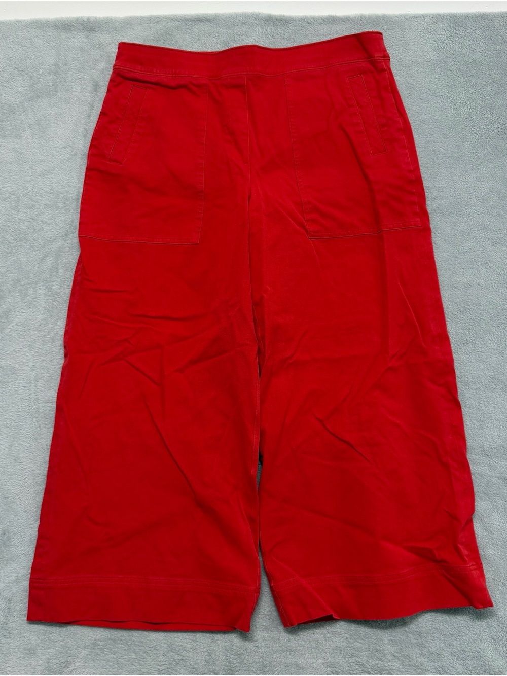 Spanx Pants Womens XL Red On The Go Crop Wide Leg Stretch Twill 20477R